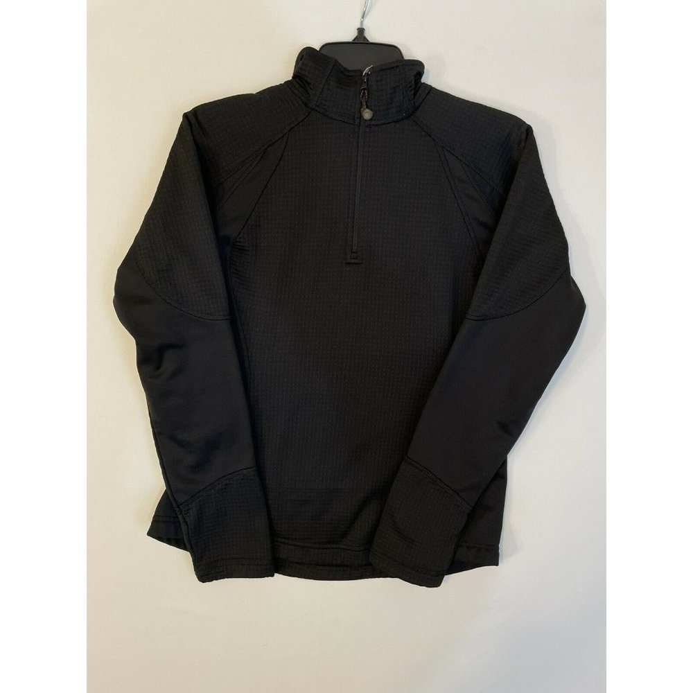 Eddie Bauer Womens 1/4 Zip Camp Polyester Black Quilted Medium Back Pocket